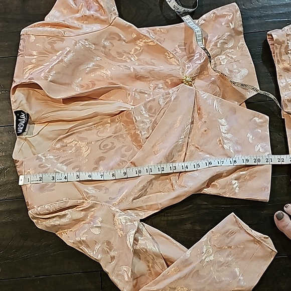 STUNNING URSULA OF SWITZERLAND LIGHT PINK PAISLEY SKIRT SUIT - Picture 5 of 14